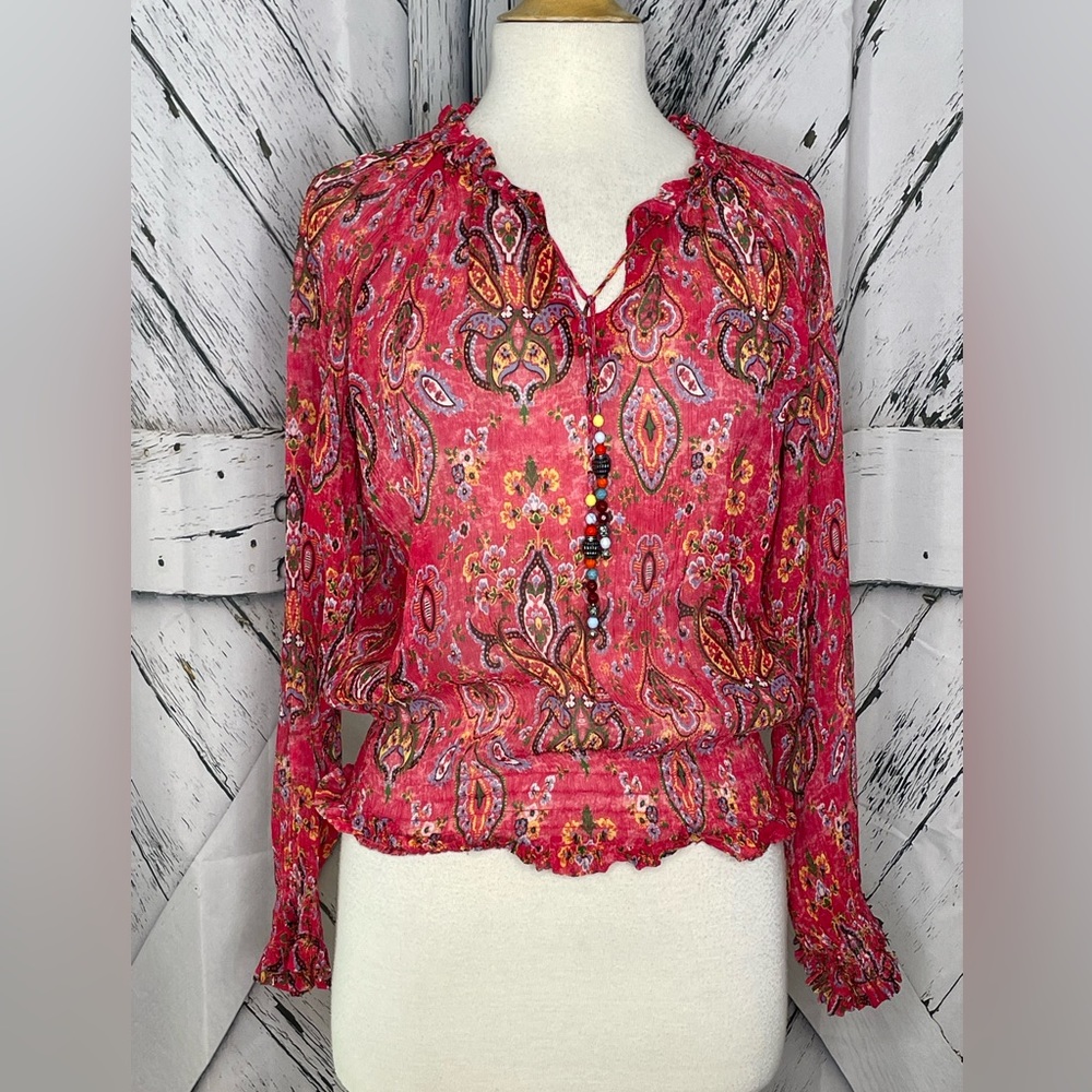 SUNRISE The Kooples Summer Blossom Red Tie Neck